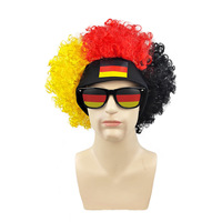 Perruque Mohawk colorée aux couleurs du drapeau allemand, accessoire amusant pour fête d'Halloween, célébration, fête, ou événement festif