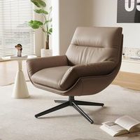 Fauteuil pivotant Lawrence, chaise simple avec structure métallique, fauteuil d'appoint rotatif, fauteuil de détente pour salon, chambre, balcon, bureau