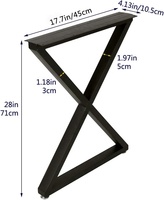 Base de Table à manger en fer robuste fournie par l'usine pieds métalliques en forme de X
