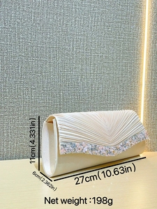 Colorful Stoners <strong>Clutches</strong> Women Pleated <strong>Wedding</strong> <strong>Guest</strong> Bridesmaid Evening <strong>Bags</strong> Pastel Plain Colors Handbag Envelope <strong>Clutch</strong> Purse - Product Image 6