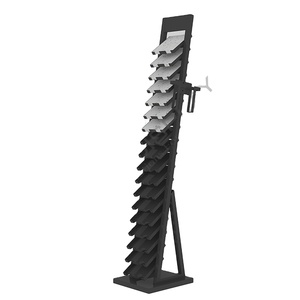 Spin Metal tabletop Acrylic Box Quartz Stone holder Rack Stand moving Cassette Free Standing Over Top Tile Display
