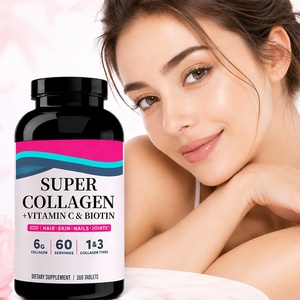 Comprimés de collagène 360 unités, fabricant OEM certifié GMP, soutient la santé des cheveux, de la peau, des ongles et des articulations, complément de collagène en poudre - Product Image 1