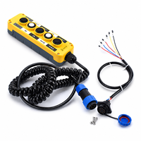 Station de commande suspendue filaire IP65 à 5 boutons avec télécommande à 2 boutons pour unité de puissance hydraulique et équipement de levage XDL10-EPB5P/TB-2