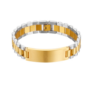 Brazalete <span class=keywords><strong>de</strong></span> <span class=keywords><strong>cadena</strong></span> extraíble Chapado en PVD <span class=keywords><strong>de</strong></span> acero inoxidable 316L con logotipo personalizado brazaletes geométricos <span class=keywords><strong>de</strong></span> silicona dorada <span class=keywords><strong>para</strong></span> <span class=keywords><strong>hombre</strong></span> - Product Image 6