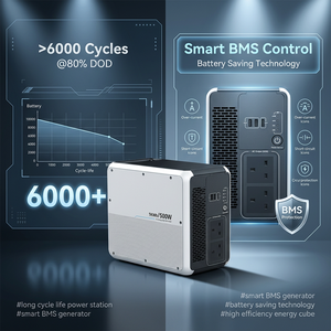 Generador de Electricidad de 1 KWH SHS1000, Salida de CA/CC de 1 kWh, Estación de Energía Solar Portátil Compatible para Uso Comercial en Pequeños Comercios - Product Image 1