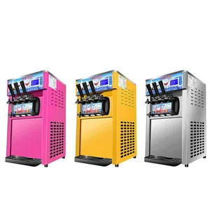 Dondurma makinesi 18L/H ekonomik masa paslanmaz çelik ticari otomatik yumuşak hizmet dondurma yapma makinesi makinesi