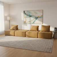 Sofá Seccional Modular de Lujo, Moderno, Tapizado en Tela, con Espuma Comprimida y Diseño Acolchado, para Salas de Estar y Apartamentos de Lujo