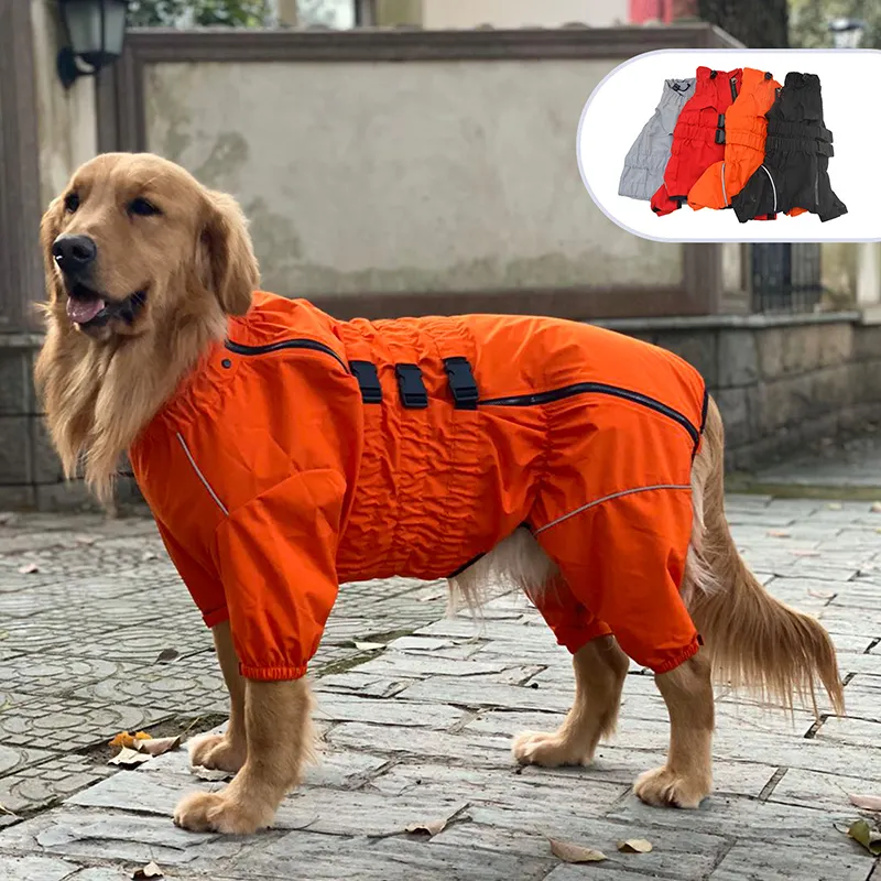 Joymay water proof dog all in one rain coat rain cape rainproof poncho clothing dog rain overall for small medium large pet