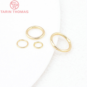 Venta al por mayor de accesorios de anillo conector de latón chapado en oro de 18K de alta calidad, tipo anillo de <span class=keywords><strong>salto</strong></span> circular y bucle cerrado, para pendientes y colgantes - Product Image 3