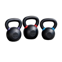 Kettlebell en fonte colorée avec revêtement par pulvérisation électrostatique givré et anneau de gym – Usage commercial, fourniture directe d'usine chinoise