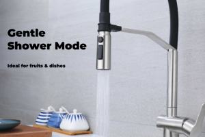 Grifo de Cocina Ecológico de Acero Inoxidable con Succión Magnética, Grifo Extraíble, Mezclador de Agua para Fregadero Comercial - Product Image 5