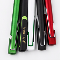 Pulpen Plastik Retractable Klip Lebar 1.0mm Logo Dua Warna Trim Klip Custom Cetak Promosi Hadiah Grosir