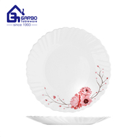 La Opala Diva Classique Collection - Ensemble de 6 assiettes en verre opale |   Boîte à collation blanche unie, idéale pour offrir, compatible micro-ondes