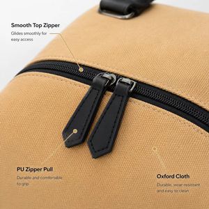 Mens Womens Oxford Cloth Weekend <b>Bag</b> with PU Leather Handles Detachable Crossbody Strap - Product Image 5