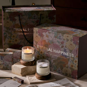 Juego de Velas Aromáticas con Aceites Esenciales, Serie Blooming Delight, en Frascos de Vidrio Hechos a Máquina, de Larga Duración, para Pascua, Ramadán, Diwali - Product Image 1