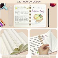 Carnet A5 ligné à spirale en cuir PU rigide avec boucle porte-stylo et pages lignées (8,3x5,7 po) – Idéal pour l'école, le travail et l'écriture