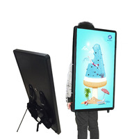 Cadre lumineux rectangulaire en aluminium à LED rechargeable pour extérieur, design exclusif, pour affiches et panneaux publicitaires portables