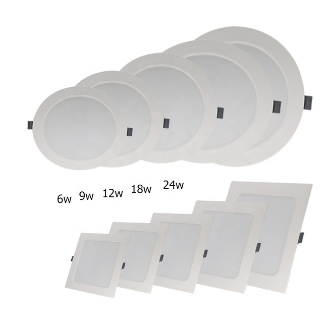 Mini Slim 3W 4W 6W 9W Recessed Backlight Dimmable Round square Flat Ceiling Led Panel Light Lamp