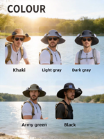 Nueva Gorra de Verano con Ventilador Ajustable y Carga Solar, Transpirable, con Protección UV, Ideal para Senderismo y Pesca al Aire Libre