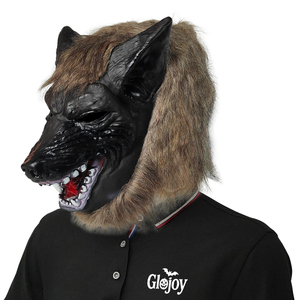 Realistic Wolf <b>Latex</b> Head <b>Mask</b> Animal Costume for Halloween Masquerade Party Carnival Stage Performance - Product Image 2