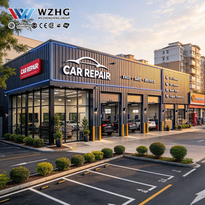 Showroom automobile moderne en structure acier avec vitrages haut de gamme, façade incurvée et aménagement intérieur flexible pour réseaux de vente au détail - Product Image 1
