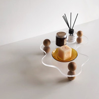 Plateau d'aromathérapie en acrylique créatif à effet de surface lacustre, décoration pour salon et véranda, ornements, plateau de rangement de bureau, style Ins