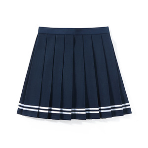 Falda Escolar Estilo Anime para Verano, Cintura Alta, Plisada, Corta, Color Sólido, Poliéster Antiarrugas - Product Image 2