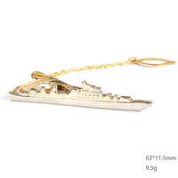 En stock personnalité de la mode plaqué or hommes pas cher bateau en laiton pinces à cravate usine en gros