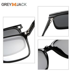 Lunettes de soleil Grey Jack, monture TR90, UV400, polarisées, unisexes, légères, charnières à ressort, noires - Product Image 5