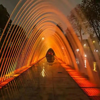 Fontaine interactive commerciale à jets d'eau programmables avec lumières RGB/laser, étanche IP68, en acier inoxydable, pour extérieur, pour enfants