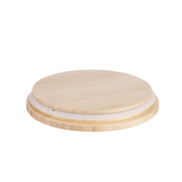 Ensemble de bols mélangeurs en verre borosilicate de haute qualité avec couvercle en bambou poli hermétique, respectueux de l'environnement et adapté aux familles, 4 pièces