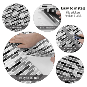 Precio barato gran calidad moderno impermeable autoadhesivo Backsplash azulejo pegatina <span class=keywords><strong>para</strong></span> cocina y sala de estar - Product Image 4
