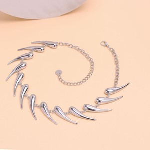 Collar con Colgante de Lágrima con Puntas Estilo Europeo Americano para Mujer, de Aleación de Zinc, Joyería para Fiesta, Color Blanco K - Product Image 3