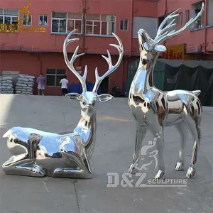 Haben Sie Lager Garten dekoration lebensgroße hochwertige Edelstahl Skulptur Hirsch