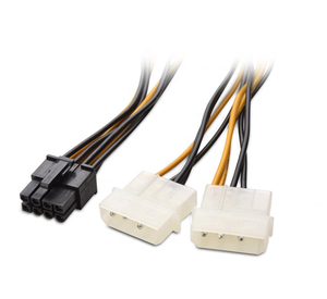8 Pin PCIe to Dual 2x Molex 4 Pin <strong>Power</strong> <strong>Cable</strong> for Video Card - 18cm - Product Image 3
