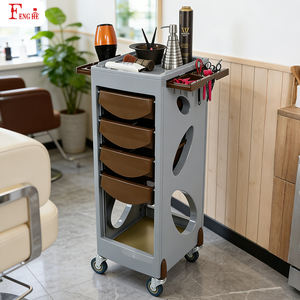 Carrito de Peluquería Profesional W-x222 Gris Café con Bandejas Extraíbles Ocultas y 4 Cajones para Estilistas, Directo de Fábrica - Product Image 5