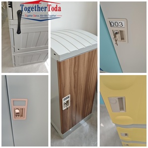 Meubles d'école modernes de petite taille, armoires à casiers en plastique ou en bois de différentes couleurs pour la maternelle, assemblées avec un type de serrure en option - Product Image 4