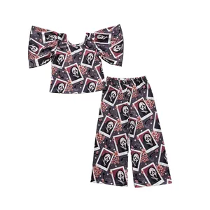 Keleton-Conjuntos de ropa para niños y niñas, receptor de teléfono con estampado de flores y altavoz de manga corta