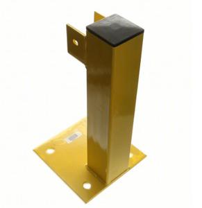 Modular Steel Guardrail End <strong>Post</strong> 4x4 Inch 1 Rail <strong>Level</strong> Rubber Caps Heavy Duty Safety Barrier for Warehouse Road - Product Image 3