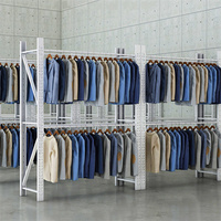 Porte-vêtements de rangement robuste en acier inoxydable avec protection anticorrosion, tubes épaissis pour suspendre les vêtements et les manteaux
