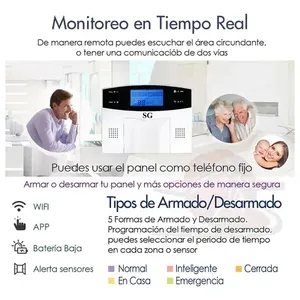 Sistema di sicurezza domestica Wireless con Wifi e controllo allarme GSM App 433MHz sensore porta ABS materiale - Product Image 6