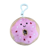 Porte-clés en peluche mini personnalisé, jouets en peluche personnalisés, porte-clés donut dessert, pendentif mascotte douce, porte-clés en peluche sur mesure