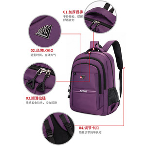 Men's <b>Backpack</b> Large Capacity Multi Compartment Sport Travel Business Laptop Bag Black Blue Purple Gray - Product Image 3