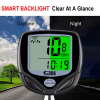 Pengukur Kecepatan Sepeda Gunung Multifungsi, Alat Pengukur Kecepatan Digital LCD Komputer Sepeda Tanpa Kabel Tahan Air dengan Lampu Belakang untuk Sepeda Gunung