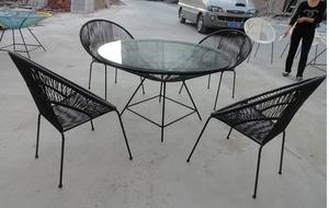 अकापुल्को रेट्रो कुर्सी आउटडोर घर आंगन बिस्ट्रो 3 टुकड़ा रेट्रो आँगन कुर्सी और मेज सेट - Product Image 3