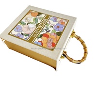 Caja de Regalo Portátil de Diseño Personalizado de Alta Gama con Grabado y Laminado Mate, Caja de Lujo para Joyería y Cosméticos con Asa
