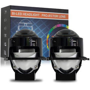 YHKOMS N9 50W 10000LM Bi <span class=keywords><strong>LED</strong></span> 레이저 프로젝터 헤드라이트 냉각 팬 및 안개등 화이트 컬러 HD 자동차 프로젝터 렌즈
