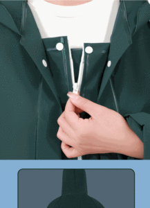 D40008 वयस्क पोंचो गैर-डिस्पोजेबल वर्षाकोट कैप चंदवा हाइकिंग यात्रा अनुकूलन पॉलिएस्टर शानी रबर वर्षाकोट - Product Image 5