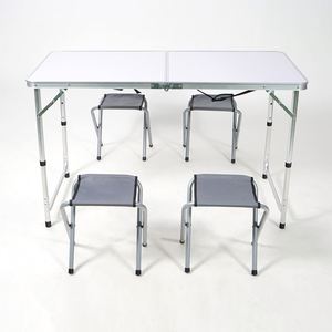 Aluminum Steel <b>Folding</b> Camping <b>Table</b> <b>and</b> <b>Chair</b> <b>Set</b> Easy Carry Outdoor Furniture - Product Image 4