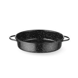 HENDI Cocotte Nera in Smalto Rotonda per Uso Commerciale Diametro 200mm Altezza 45mm - Product Image 1
